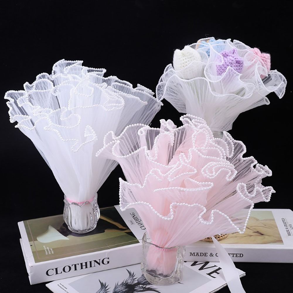 Florist Supply House - 28cmx4Yards Bloemboeket Inpakmateriaal Parel Golf Garen