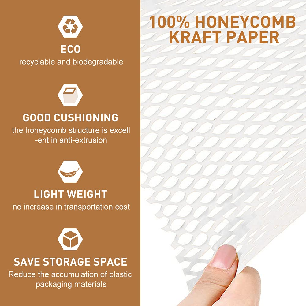 30 cm x 5 m wit honingraatverp - Flower Wrap Kraft recensie en prijs
